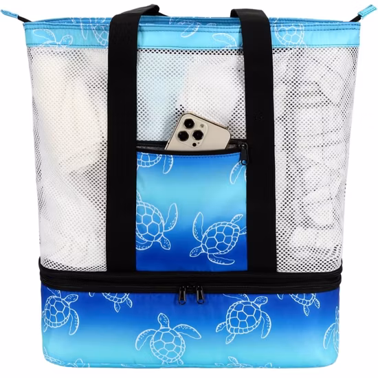 Borsa da spiaggia con frigorifero, borsa termica con frigorifero non staccabile e tasca per asciugamani Cibaabo